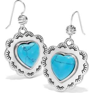 Brighton Southwest Dream Spirit Heart French Wire Earrings Silver-Turquoise