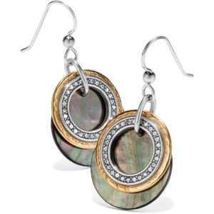 Brighton Neptune's Rings Shell French Wire Earrings Silver-Black