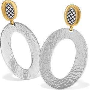 Brighton Ferrara Artisan Two Tone Drop Earrings Silver-Gold