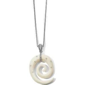 Brighton Free Spirit Spiral Necklace Silver-Ivory