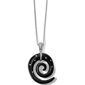Brighton Free Spirit Spiral Necklace Silver-Black