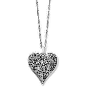 Brighton Baroness Fiori Heart Convertible Necklace Silver