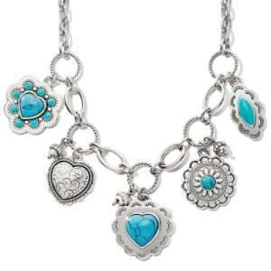 Brighton Southwest Dream Spirit Charm Necklace Silver-Turquoise