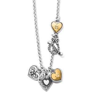 Brighton One Heart Short Necklace Silver-Gold