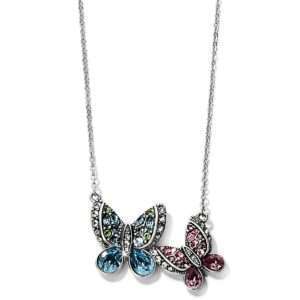 Brighton Trust Your Journey Love Butterflies Reversible Necklace Silver-Rose-Blue