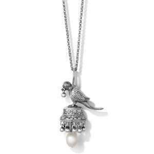 Brighton Rajasthan Parrot Convertible Necklace Silver-Pearl