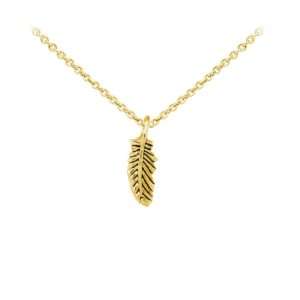 Wind & Fire Feather Dainty Necklace Gold