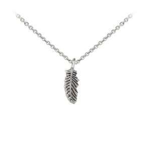 Wind & Fire Feather Dainty Necklace Silver