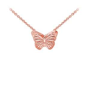 Wind & Fire Butterfly Dainty Necklace Rose