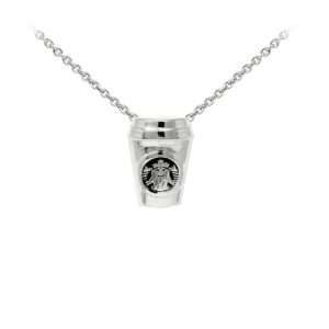 Wind & Fire Coffee Cup Dainty Necklace Silver