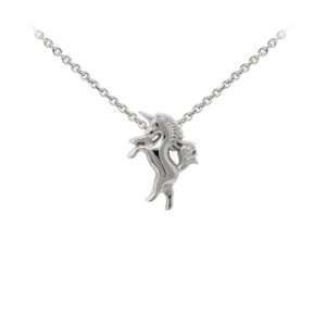 Wind & Fire Unicorn Dainty Necklace Silver