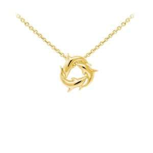 Wind & Fire Dolphins Dainty Necklace Gold