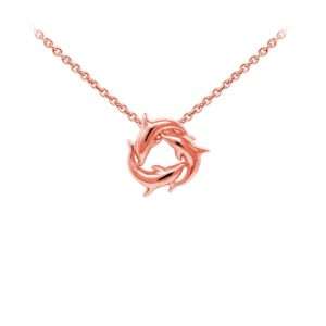 Wind & Fire Dolphins Dainty Necklace Rose