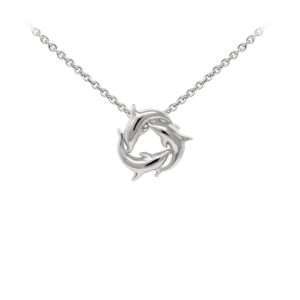 Wind & Fire Dolphins Dainty Necklace Silver