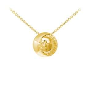Wind & Fire Celestial Moon & Sun Dainty Necklace Gold