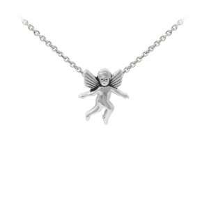 Wind & Fire Cherub Dainty Necklace Silver
