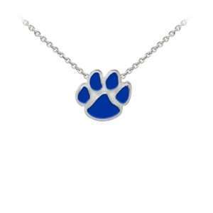 Wind & Fire Enameled Paw Print Dainty Necklace Silver