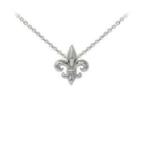 Wind & Fire Fleur-de-Lis Dainty Necklace Silver