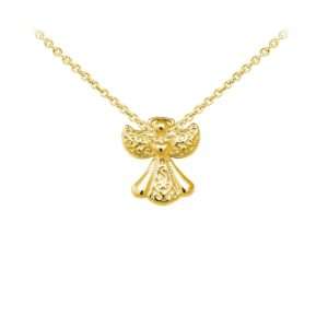 Wind & Fire Filigree Angel Dainty Necklace Gold