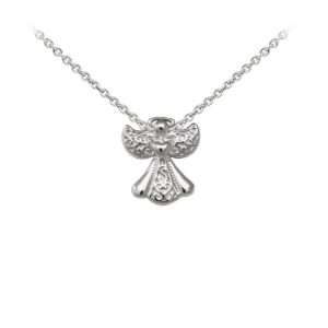 Wind & Fire Filigree Angel Dainty Necklace Silver