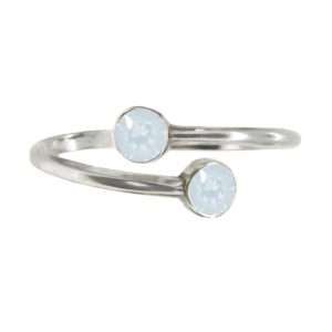 Wind & Fire White Opal Ring Cuff Silver