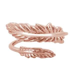 Wind & Fire Feather 3D Ring Cuff Rose