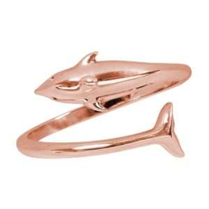 Wind & Fire Dolphin 3D Ring Cuff Rose