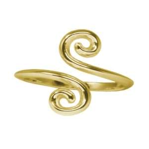 Wind & Fire Swirls 3D Ring Cuff Gold