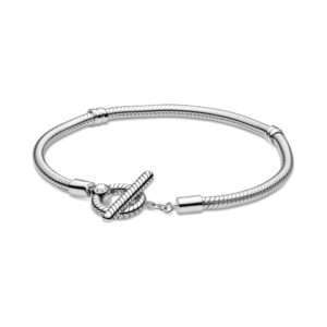 Pandora Moments T-Bar Snake Chain Bracelet, Sterling silver