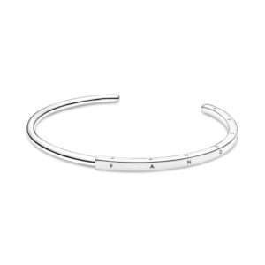 Pandora Signature I-D Open Bangle, Sterling silver