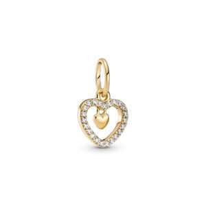 Pandora, Sparkling Double Heart Dangle Charm