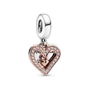Pandora, Sparkling Freehand Heart Dangle Charm