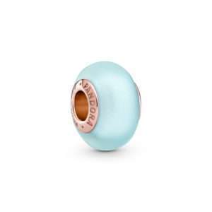 Pandora, Matte Blue Murano Glass Charm