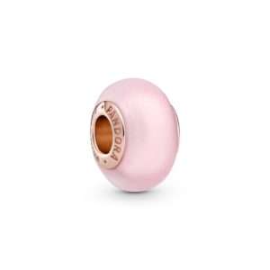 Pandora, Matte Pink Murano Glass Charm