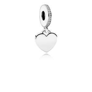 Pandora, Engravable Heart Dangle Charm