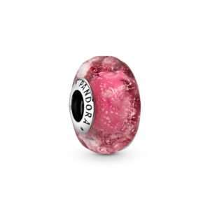 Pandora, Wavy Fancy Pink Murano Glass Charm