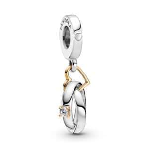 Pandora, Two-tone Wedding Rings Dangle Charm