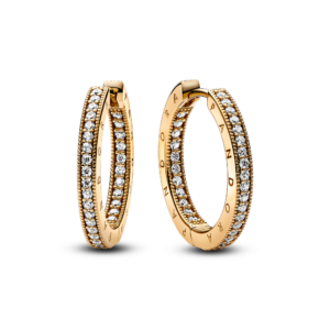 Pandora Signature Logo & Pavé Hoop Earrings