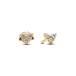 Pandora Triple Stone Heart Stud Earrings