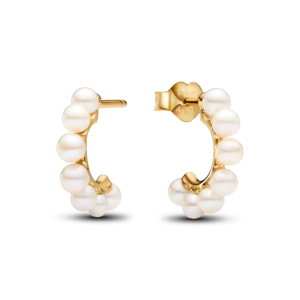 Pandora Treated Freshwater Cultured Pearls Open Hoop Earrings