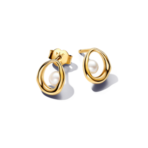 Pandora Organically Shaped Oval & Treated Freshwater Cultured Pearl Stud Earrings