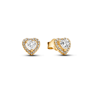 Pandora Sparkling Elevated Heart Stud Earrings