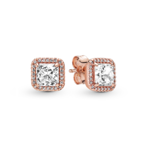 Pandora Square Sparkle Halo Stud Earrings