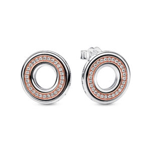 Pandora Signature Two tone Logo & PavÃ© Stud Earrings