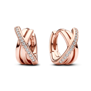 Pandora Crossover PavÃ© Hoop Earrings