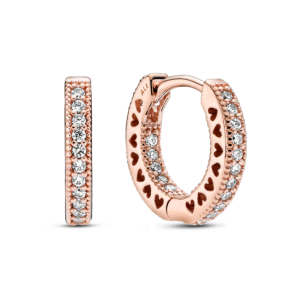 Pandora PavÃ© Heart Hoop Earrings