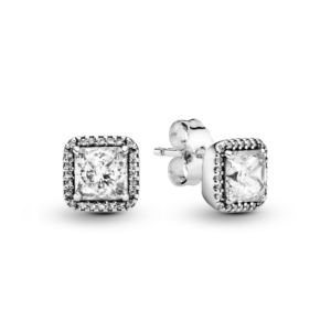 Pandora Square Sparkle Halo Stud Earrings