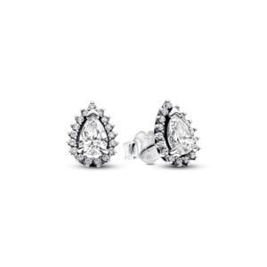 Pandora Sparkling Pear Halo Stud Earrings