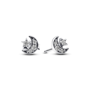 Pandora Sparkling Moon & Star Stud Earrings