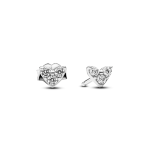 Pandora Triple Stone Heart Stud Earrings